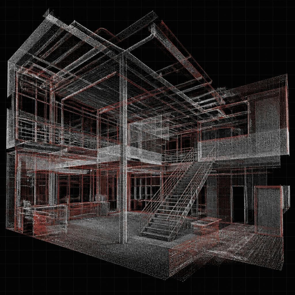 Nuage de points intérieur montrant les niveaux d'un bâtiment