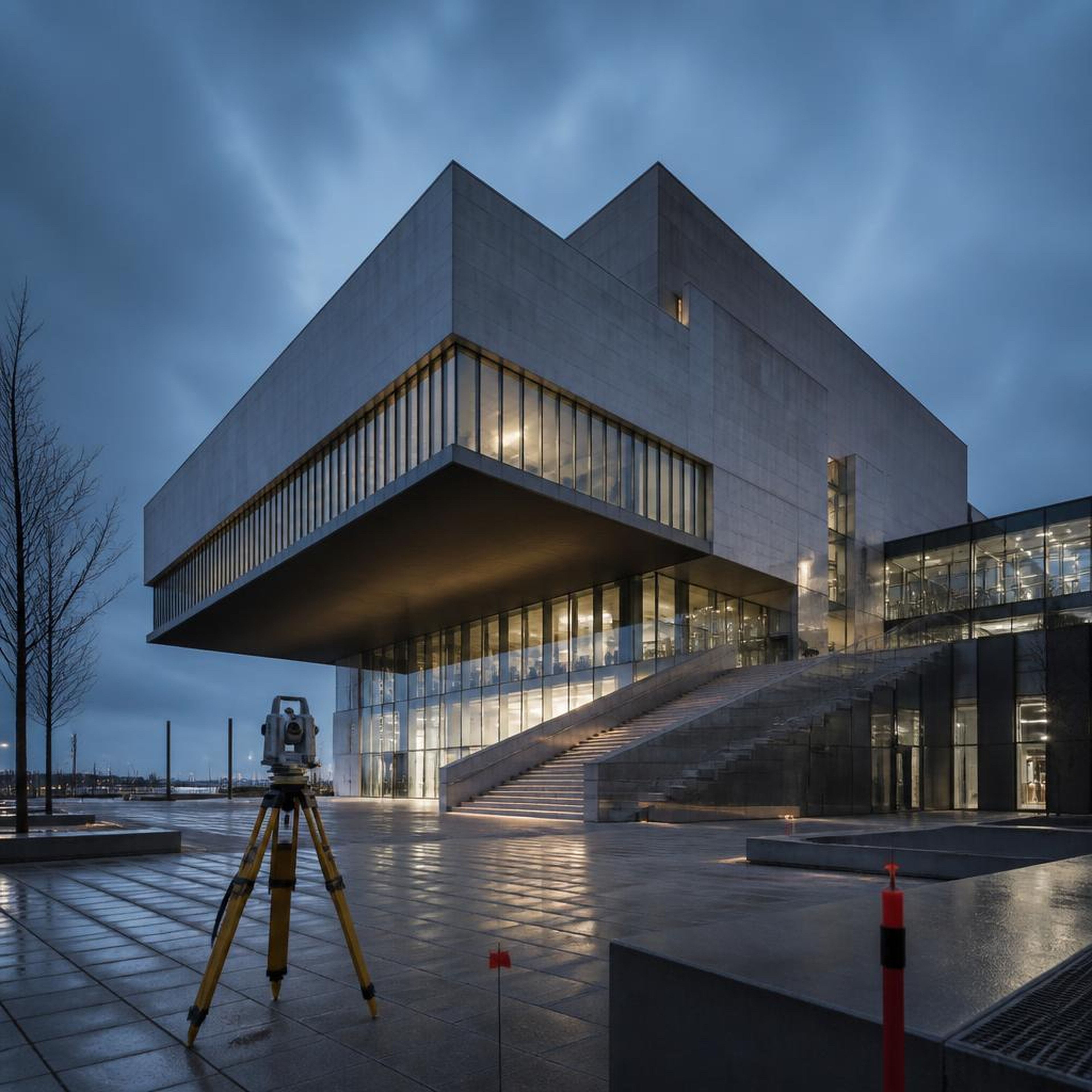 Bâtiment contemporain relevé au scanner laser